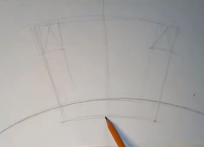 Schloss der Schneekönigin, Bleistiftzeichnung, Farben