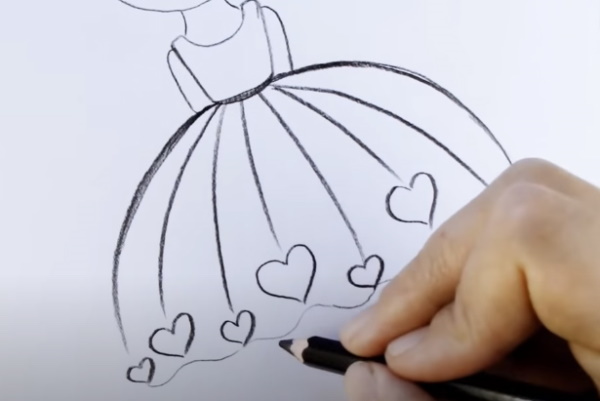 Disegno di ballerina per bambini con matita passo dopo passo