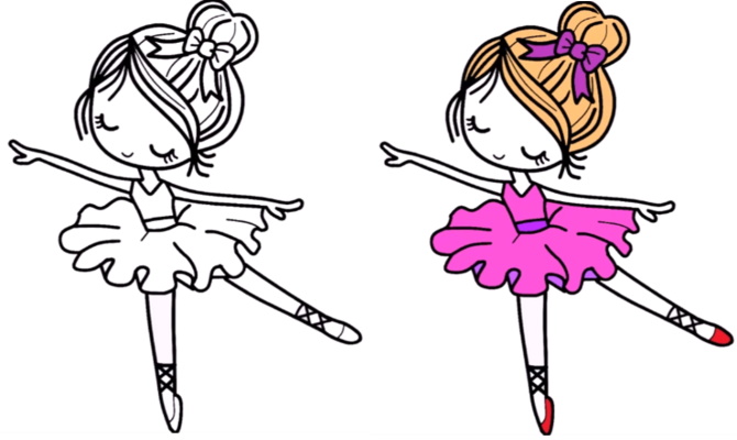Disegno di ballerina per bambini con matita passo dopo passo