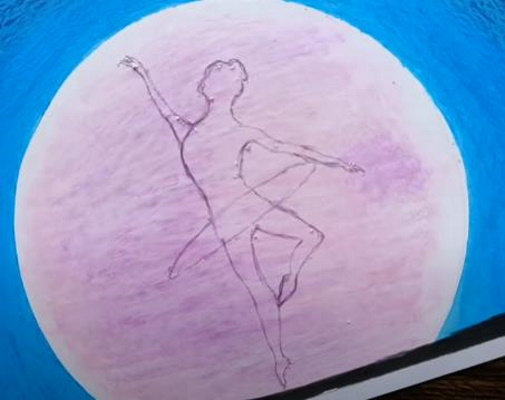 Disegno di ballerina per bambini con matita passo dopo passo