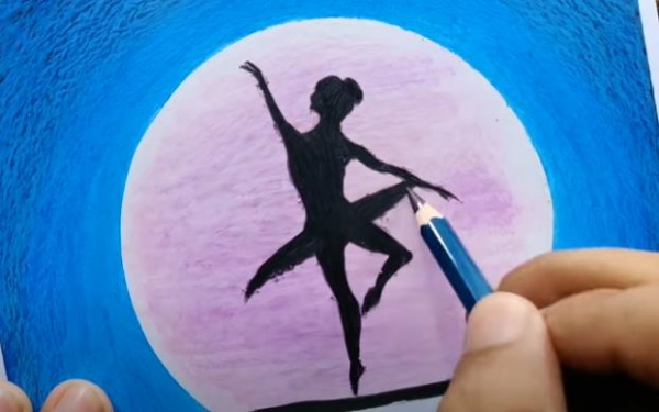 Disegno di ballerina per bambini con matita passo dopo passo