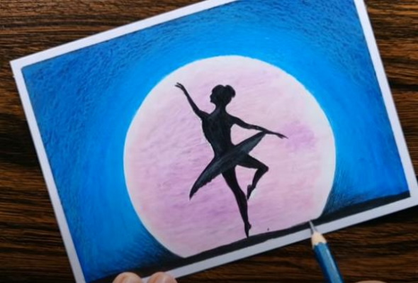Disegno di ballerina per bambini con matita passo dopo passo