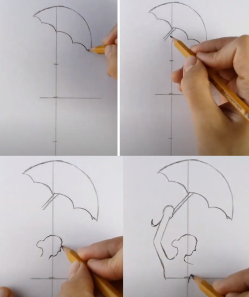 Disegno di ballerina per bambini con matita passo dopo passo