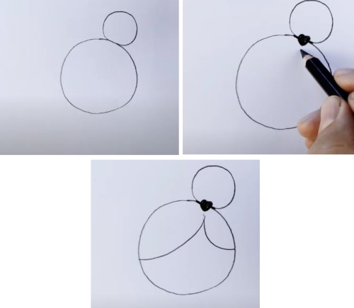 Disegno di ballerina per bambini con matita passo dopo passo