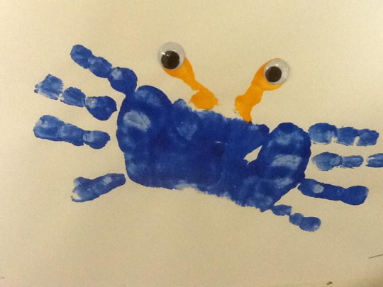 Krabbenzeichnung für Kinder mit Bleistift Schritt für Schritt in Farbe