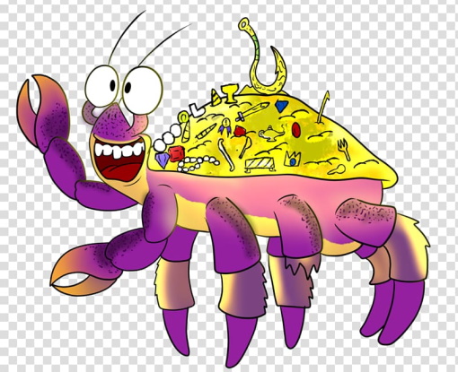 Krabbenzeichnung für Kinder mit Bleistift Schritt für Schritt in Farbe