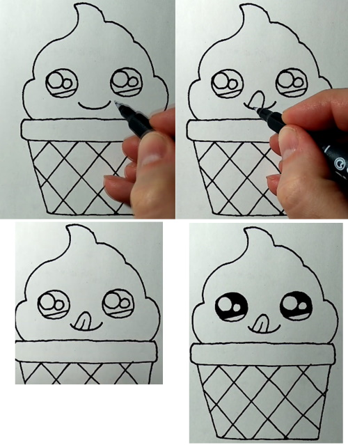 Disegni kawaii carini per schizzi a matita facili