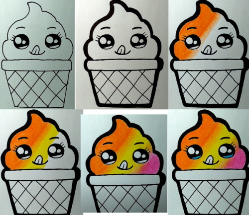 Disegni kawaii carini per schizzi a matita facili