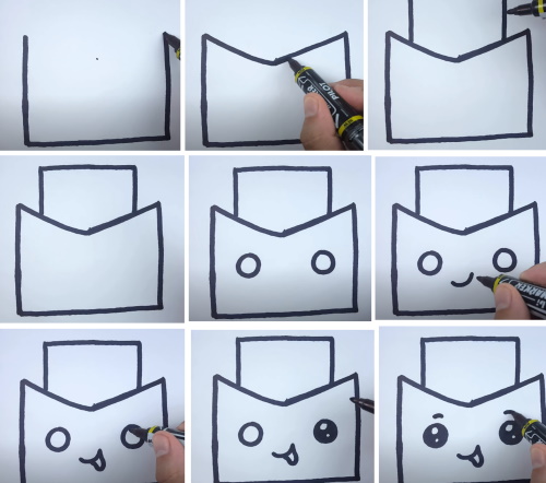 Disegni kawaii carini per schizzi a matita facili