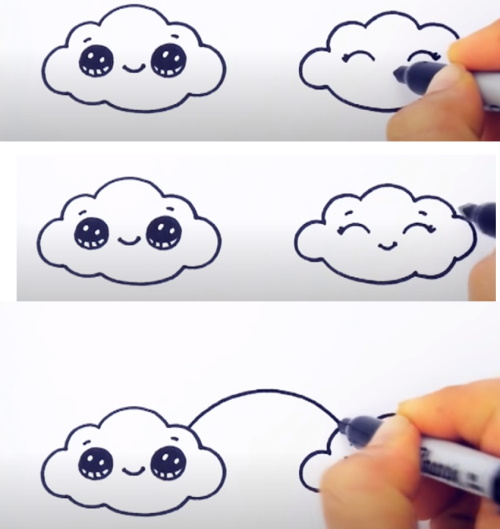 Disegni kawaii carini per schizzi a matita facili