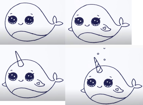 Disegni kawaii carini per schizzi a matita facili