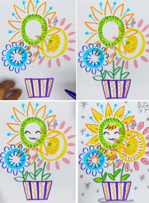 Stillleben mit Bleistift zum Skizzieren für Anfänger. Bilder
