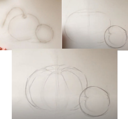 Stillleben mit Bleistift zum Skizzieren für Anfänger. Bilder