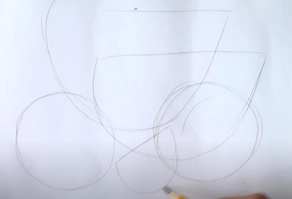 Stillleben mit Bleistift zum Skizzieren für Anfänger. Bilder
