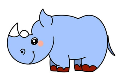Nashorn zeichnen für Kinder mit Bleistift Schritt für Schritt