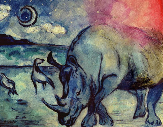 Nashorn zeichnen für Kinder mit Bleistift Schritt für Schritt