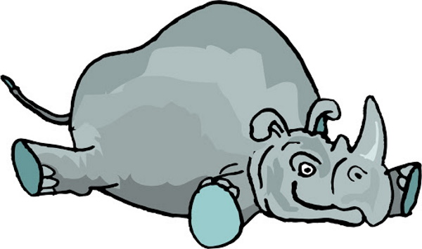 Nashorn zeichnen für Kinder mit Bleistift Schritt für Schritt