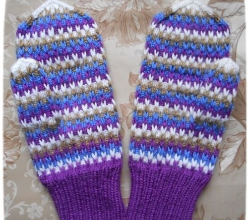 Ornament für gestrickte Fäustlinge. Schemata und Beschreibung