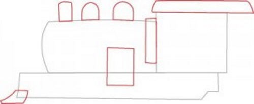 Dampflokomotive zeichnen für Kinder mit einfachem Bleistift