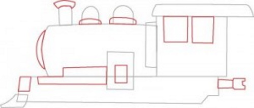 Dampflokomotive zeichnen für Kinder mit einfachem Bleistift