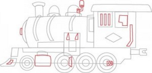 Dampflokomotive zeichnen für Kinder mit einfachem Bleistift
