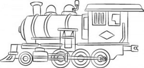 Dampflokomotive zeichnen für Kinder mit einfachem Bleistift