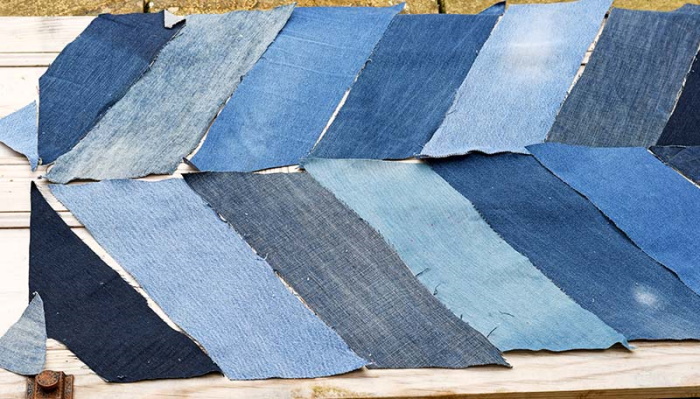 Patchworkdecke aus Denim zum Selbermachen. Meisterklasse