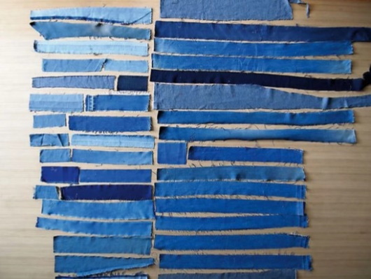 Patchworkdecke aus Denim zum Selbermachen. Meisterklasse