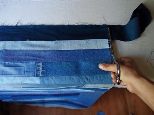 Patchworkdecke aus Denim zum Selbermachen. Meisterklasse