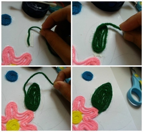 Zeichnen mit Faden und Farben. Wie heißt der Meisterkurs für Kinder?
