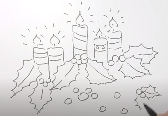 Weihnachtszeichnungen für Kinder zum Nachmalen