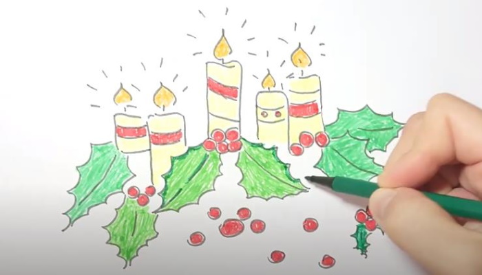 Weihnachtszeichnungen für Kinder zum Nachmalen