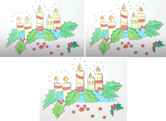 Weihnachtszeichnungen für Kinder zum Nachmalen