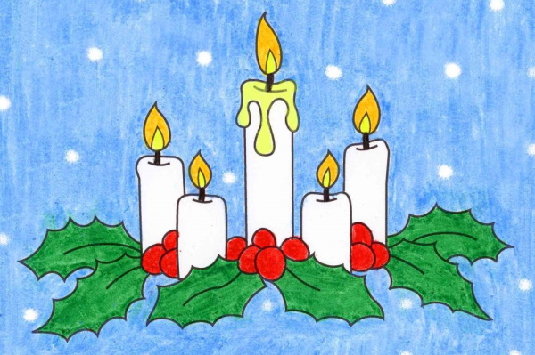 Weihnachtszeichnungen für Kinder zum Nachmalen