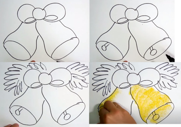 Weihnachtszeichnungen für Kinder zum Nachmalen