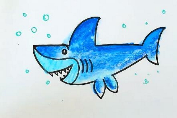 Fischzeichnung für Kinder Schritt für Schritt mit einem Bleistift