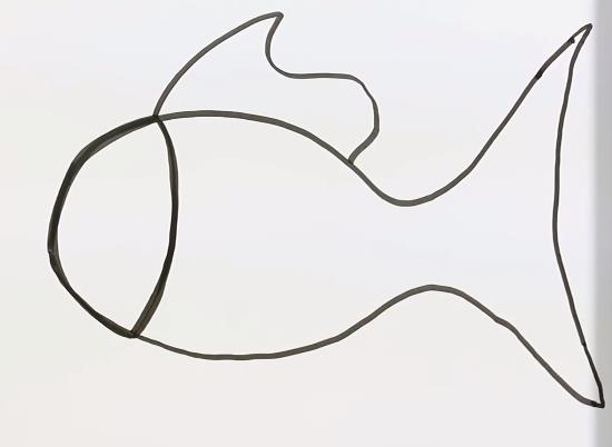 Fischzeichnung für Kinder Schritt für Schritt mit einem Bleistift