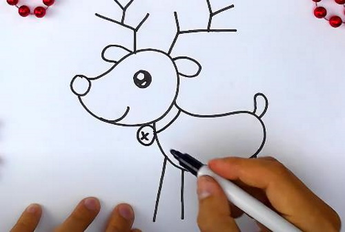 Rentier-Bleistiftzeichnung für Kinder