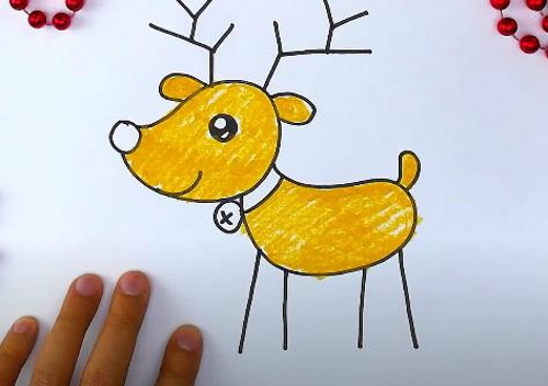 Rentier-Bleistiftzeichnung für Kinder