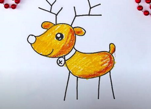 Rentier-Bleistiftzeichnung für Kinder