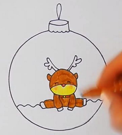 Rentier-Bleistiftzeichnung für Kinder