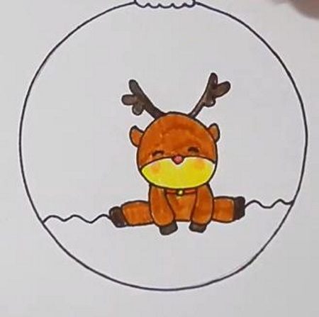 Rentier-Bleistiftzeichnung für Kinder