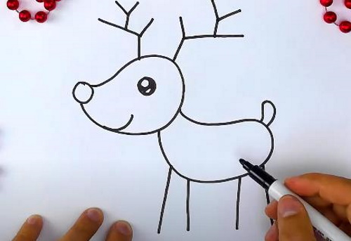 Rentier-Bleistiftzeichnung für Kinder