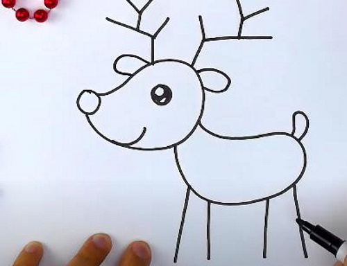 Rentier-Bleistiftzeichnung für Kinder