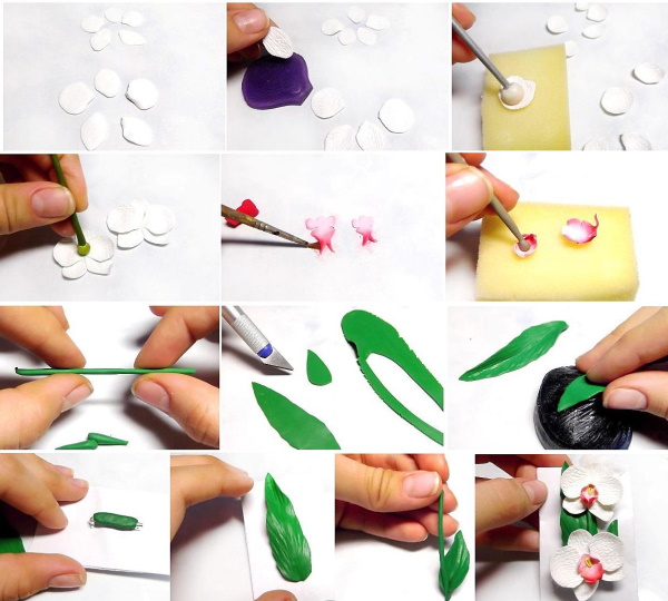 Blumen aus Luftplastilin Schritt für Schritt mit Ihren eigenen Händen