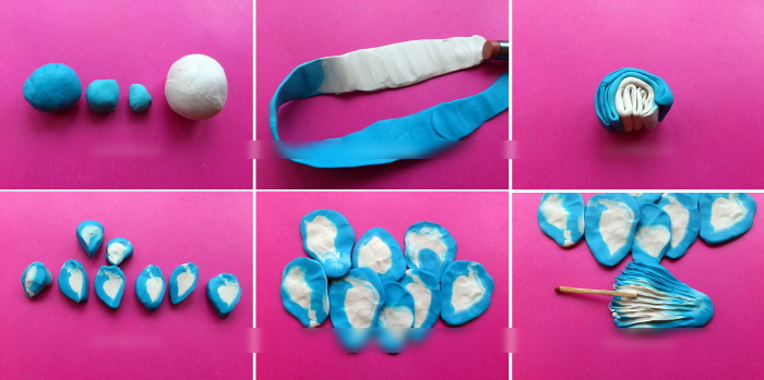 Blumen aus Luftplastilin Schritt für Schritt mit Ihren eigenen Händen
