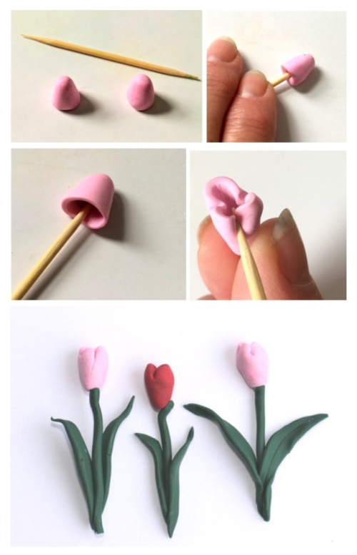 Blumen aus Luftplastilin Schritt für Schritt mit Ihren eigenen Händen