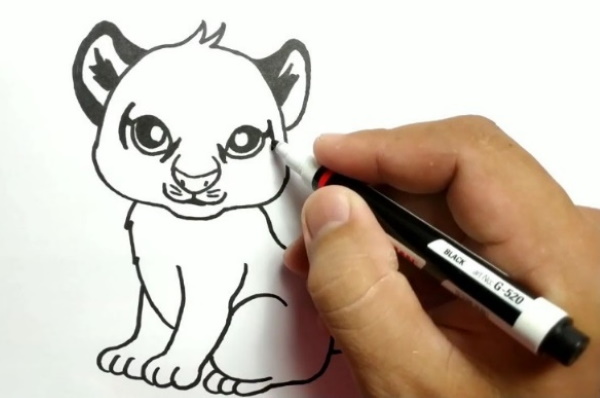Amurtiger Bleistiftzeichnung für Kinder
