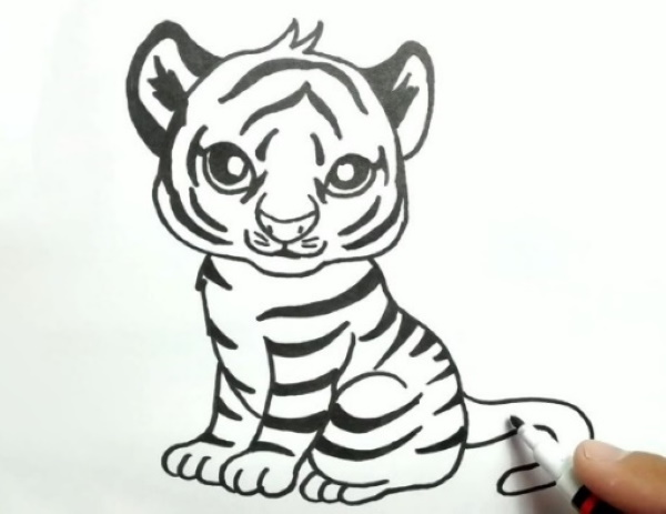 Amurtiger Bleistiftzeichnung für Kinder