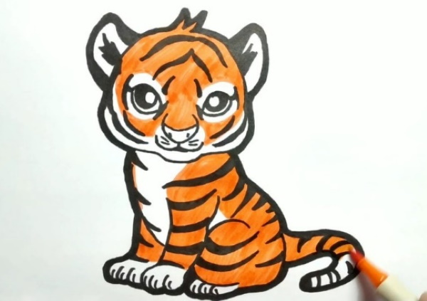 Amurtiger Bleistiftzeichnung für Kinder